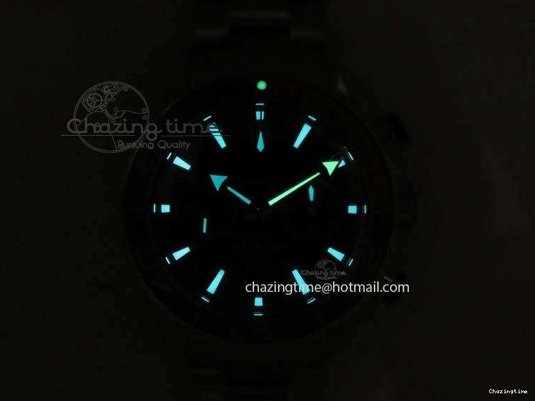 0413 Sustainable Planet Ocean Master Chronometer Chrono SS OM 1:1 Best Edition Black Dial On SS Bracelet A 8179